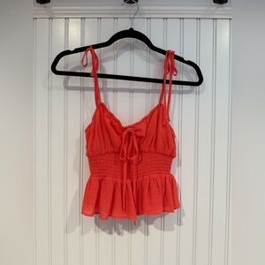 Tularosa Vibrant Red Smocked Camisole
